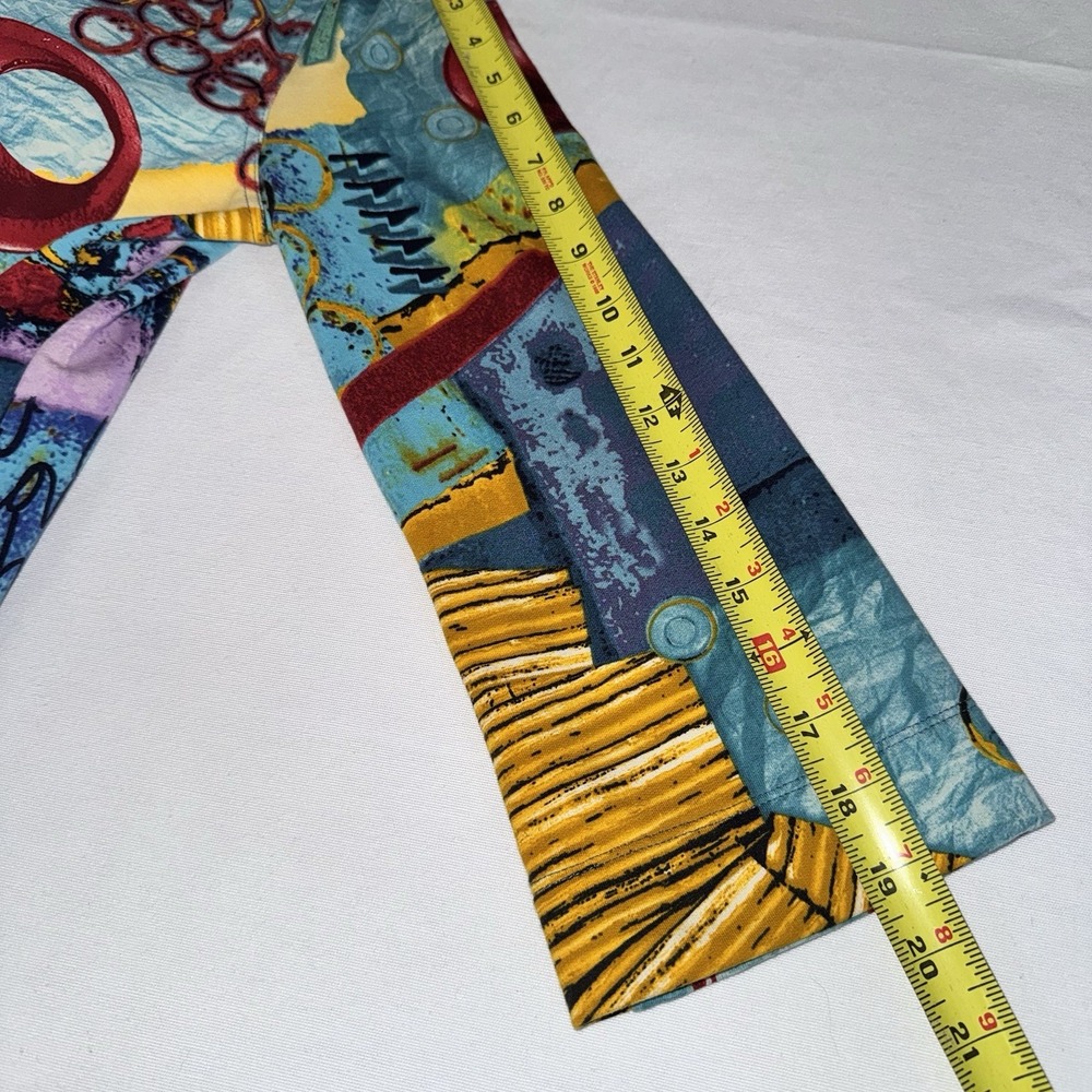 Multiples Abstract‎ Art Print Button Collared Ruffle Pockets Jacket Women's S - Picture 10 of 13